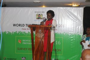 Stop TB Partnership - Kenya Chief National Coordinator, Evaline Kibuchi speaking at the Kenya Tuberculosis Prevalence Survey Report Dissemination Forum
